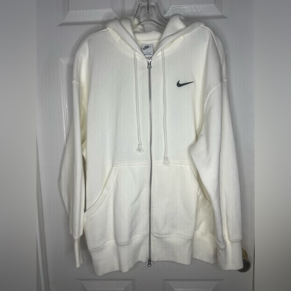 Nike Sail Phoenix Fleece Oversized Women’s Full Zip Hooded Jacket Size Large - Picture 2 of 13